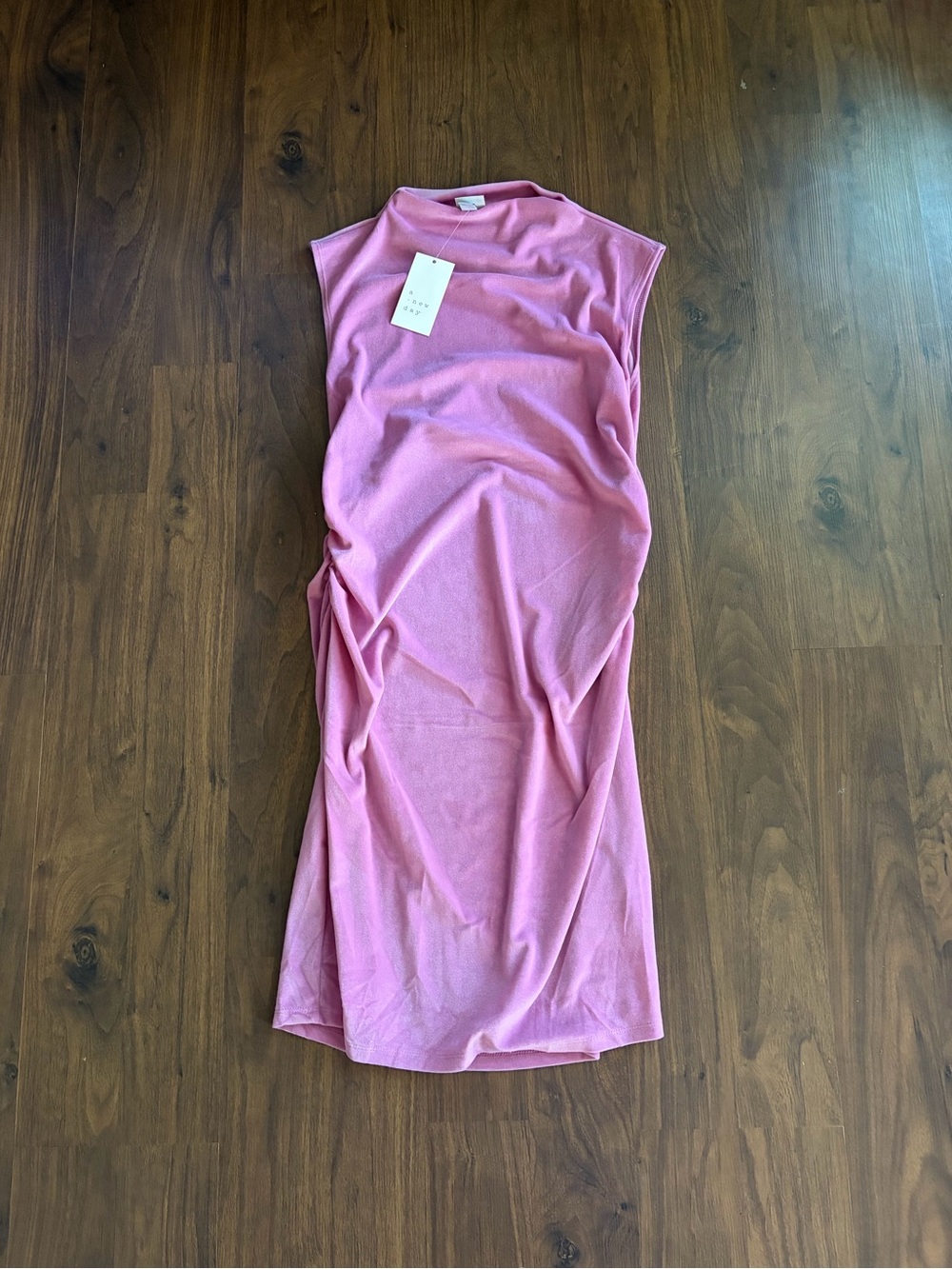 Pink Velvet Sleeveless Dress